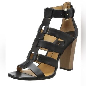 Dolce Vita Niro Gladiator Sandal Heels Black Leather Size 10